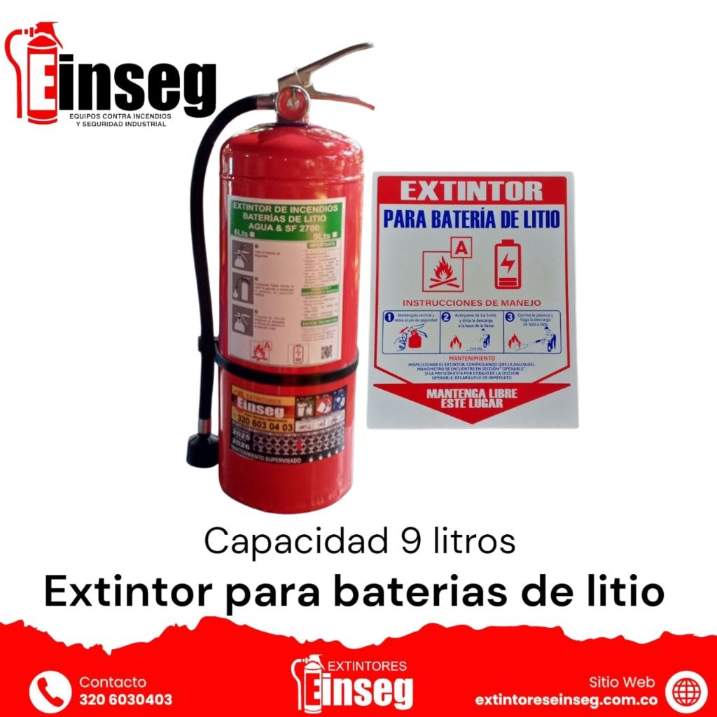 Extintor para baterías de litio en Caldas