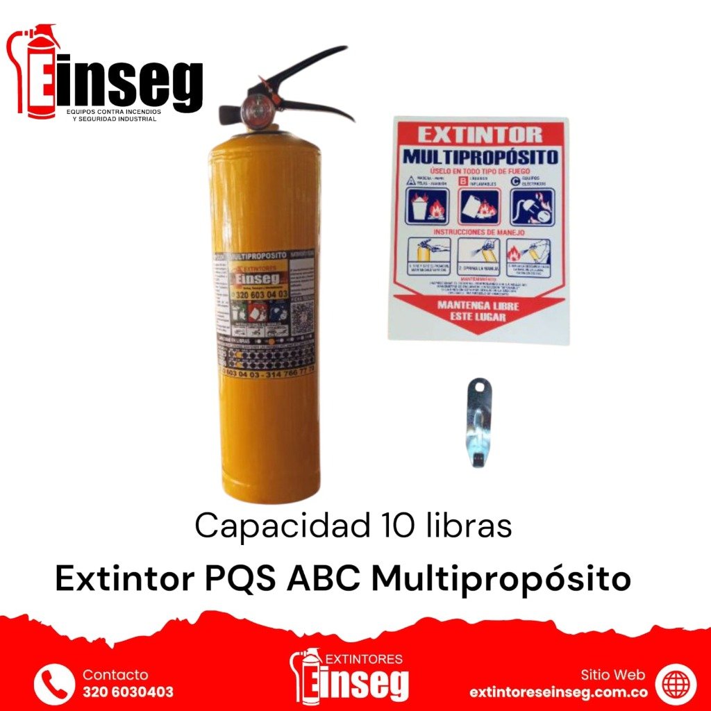 Extintor PQS ABC de 10 libras en Caldas